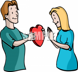 Boy Giving Girl a Box of Valentine Candy Clipart Image - valentine ...
