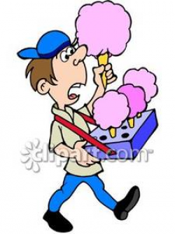 A Kid Selling Cotton Candy - Royalty Free Clipart Picture