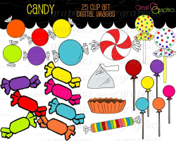 Candy Clipart Candy Clip Art Candy Digital Invitation Clip Art Kids Party  Printables Lollipop Clipart Digital Candy - Instant Download