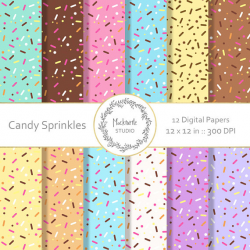 Sprinkles digital paper - Candy clipart - Scrapbook paper, Sprinkles ...