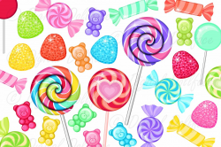 Colorful Candy Clip Art, Rainbow Sweet | Design Bundles