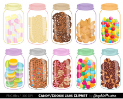 Sweet Jars Digital Clipart Cookie Jar Clipart Candy Jar