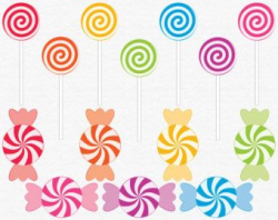 Digital Candy Clip Art, Lollipop Clipart, Illustrated Candy Graphics ...