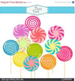 Digital Candy Clip Art, Lollipop Clipart, Illustrated Candy Graphics ...