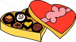 Romantic Cartoon Box of Chocolates | Valentines Day Clipart