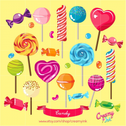 Candy Digital Vector Clip art/ Candies Digital Clipart Design ...