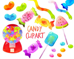 Candy Clipart, Candy clip art, Sweets clipart, Watercolor clipart ...