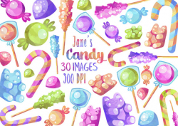 Watercolor Candy Clipart - Kawaii Download - Instant Download - Cute ...