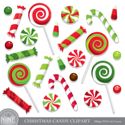 CHRISTMAS CANDY Clip Art / Holiday CANDY Clipart Downloads / Candy ...