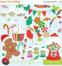 80% OFF SALE Christmas Candy clipart commercial use, candy land ...