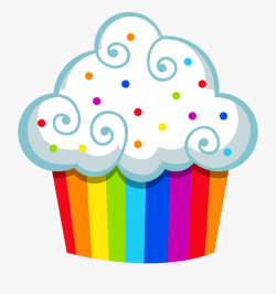 Cupcakes Clipart Candyland - Rainbow Cupcake Clipart ...
