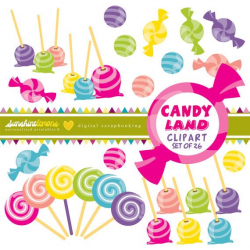 Candy Land Clipart Set of 26 by SunshineLemons on Etsy, $4.95 | Baby ...