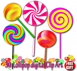 Lollipop clipart Chocolate lollipop invitation Candy lollipops ...
