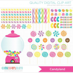 Candyland Clipart, Candies, Sweets, candy shop, gum balls ...
