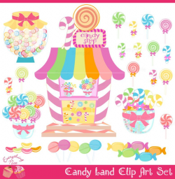 Candy Land, Candy Shop Clip Art Set. $5.00, via Etsy. | The Pink Pig ...