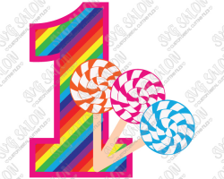 Rainbow Candy Land One Year Old Custom DIY Iron On Vinyl Shirt / Onesie  Decal Cutting File in SVG, EPS, DXF, JPEG, and PNG Format