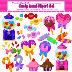 Candy Land Clipart Set - Sweet Treats and Candy Clipart Set For ...
