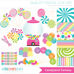 Clipart Combo Candyland Fantasy Vector Clipart / Instant