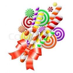 Vector of 'Lollipops with red ribbon' on Colourbox | costume ...