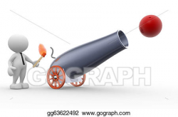 Drawing - Cannon. Clipart Drawing gg63622492 - GoGraph