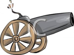 Clip Art Image: A Cannon on Wheels