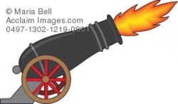 Clip Art Illustration of a Cannon