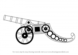 Learn How to Draw a Vintage Cannon (Artillery) Step by Step ...