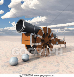 Clipart - Medieval cannon. Stock Illustration gg77502676 - GoGraph