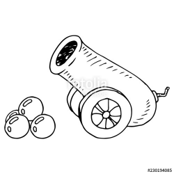 Cannon with cannonballs. Vector illustration of an old gun ...