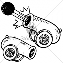 Firing Cannon And Cannonball Cartoon · GL Stock Images