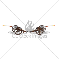 Old Cannons Firing. · GL Stock Images