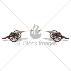 Old Cannons Firing. · GL Stock Images