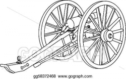 EPS Illustration - Civil war cannon drawing. Vector Clipart ...