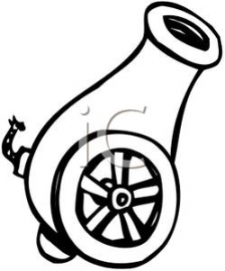Clip Art Image: A Black and White Cannon
