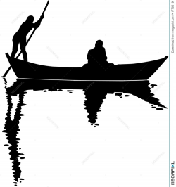 Two Men In Canoe Cartoon Vector Clipart Illustration 41776319 - Megapixl