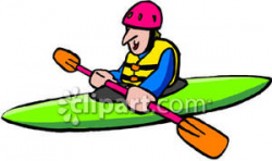 A Person Sitting In a Kayak Holding a Paddle Royalty Free Clipart ...