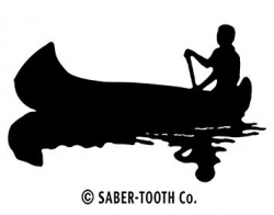 Amazon.com : Canoe Black & White Silhouette Decal Sticker ~ Fishing ...