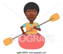 Vector Art - Man riding in canoe. Clipart Drawing gg85139035 - GoGraph