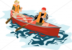 Campers in a Canoe | Church Activity Clipart
