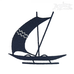 Outrigger Boat Embroidery Design