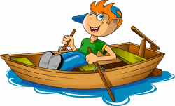 Rowing Boat Canoe Clip art - A boy rowing in the river 2398*1457 ...