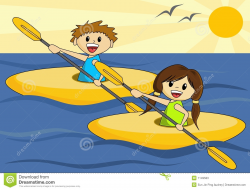 Kayak clipart kid canoe - Pencil and in color kayak clipart kid canoe