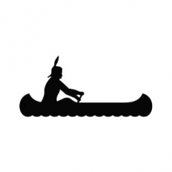 Native american canoeing silhouette symbols and history decals ...