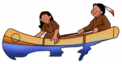 Native Americans Clip Art by Phillip Martin, Southeast Woodland Canoe