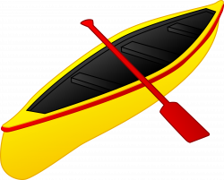 Yellow and Red Canoe - Free Clip Art