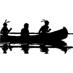 Indian Canoe Silhouette Clipart