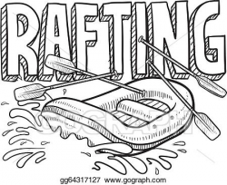 Vector Clipart - Whitewater rafting sketch. Vector Illustration ...