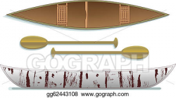 Vector Art - Birch bark canoe & paddles . EPS clipart gg62443108 ...