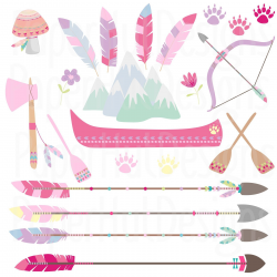 Girls Tribal Animals Clipart-Woodland Animals Camping Clip Art-Girls ...