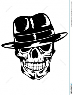 Skull In Hat Gangster Illustration 24333047 - Megapixl